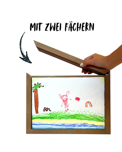 Wechselrahmen Kinderbilder aus Buchenholz in Walnuss-Optik – Echtholz zum Wechseln