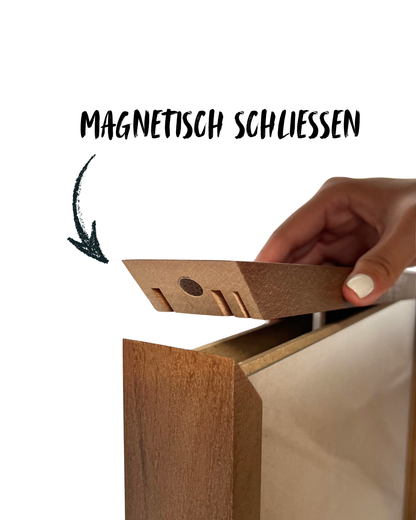 Wechselrahmen Kinderbilder aus Buchenholz in Walnuss-Optik – Echtholz zum Wechseln
