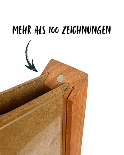 Magnetischer Wechselrahmen aus Mahagoni für Kinderbilder & Poster A4