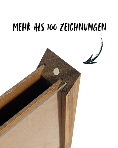 Wechselrahmen für Kinderzeichnungen aus Walnussholz – Echtholz Bilderrahmen zum Wechseln