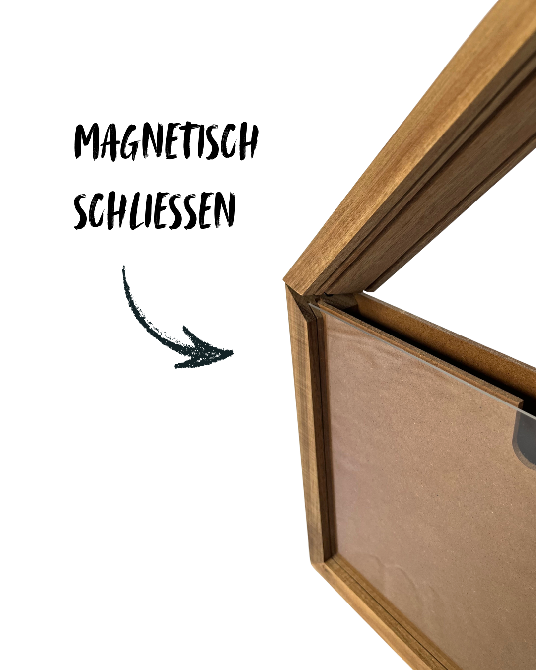 Wechselrahmen für Kinderzeichnungen aus Walnussholz – Echtholz Bilderrahmen zum Wechseln