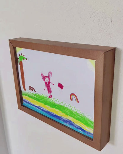 Wechselrahmen Kinderbilder aus Buchenholz in Walnuss-Optik – Echtholz zum Wechseln