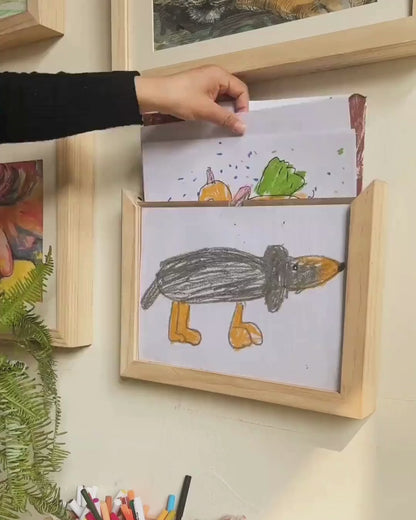 Wechselrahmen für Kinderzeichnungen aus Buchenholz – Ordnung für die schönsten Erinnerungen